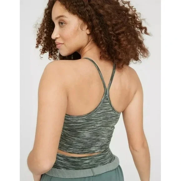 Aerie ROYAL PALM The Hugger Ombre Racerback Sports Bra - Picture 2 of 10